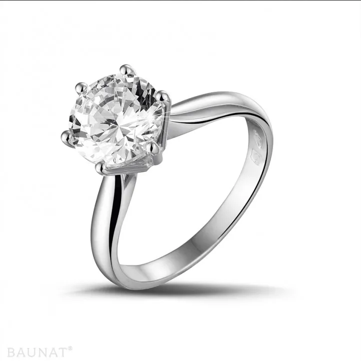2.50 quilates anillo solitario diamante de oro blanco 