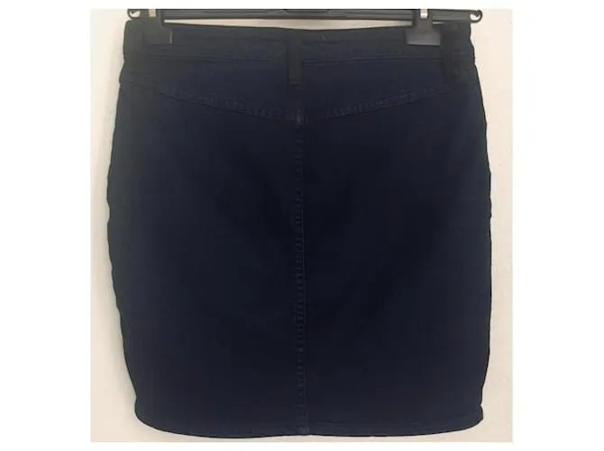 Acne Falda de cuero / denim elástico Negro 