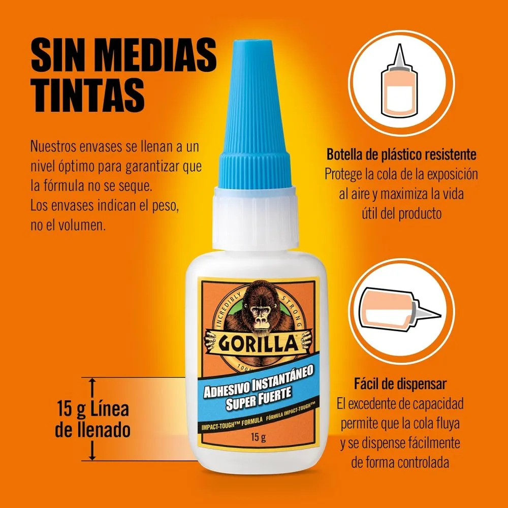 Adhesivo instantáneo (4034205) 15gr Gorilla