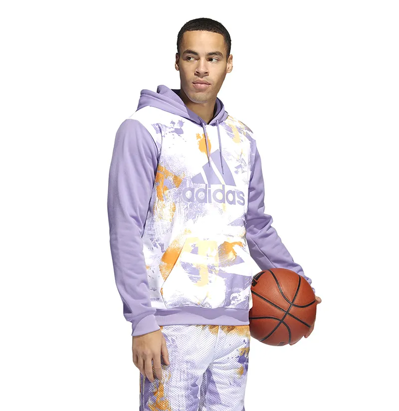Adidas Sudadera Capucha Basket Allover Print "Magic Lilac"