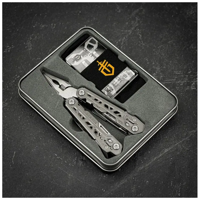 Alicates multiusos Gerber Truss &amp Wallet Lata de regalo 4L