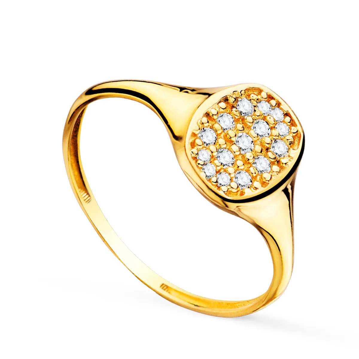 Anillo Oro Sello Circonitas