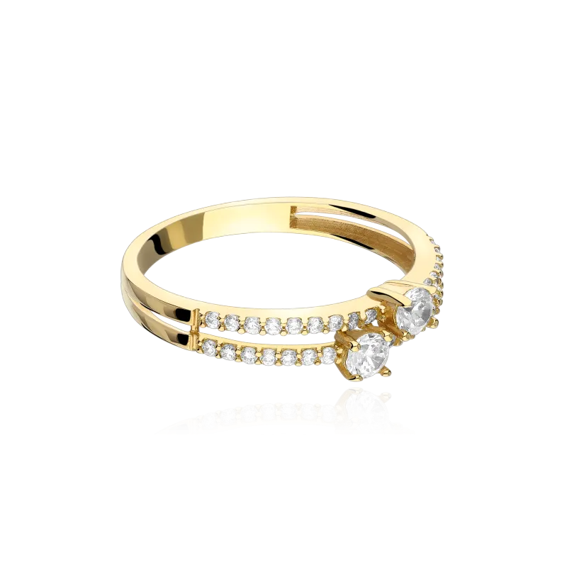 Anillo solitario doble Oro 18 k amarillo "Aach"