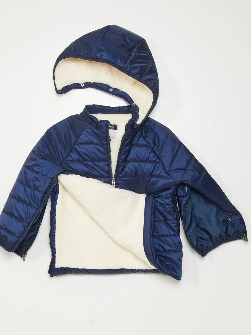 ANORAK ACOLCHADO CON CAPUCHA  SO EASY  NEGRO IRIS