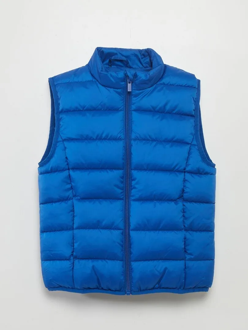 ANORAK LIGERO SIN MANGAS CON CUELLO ALTO  AZUL