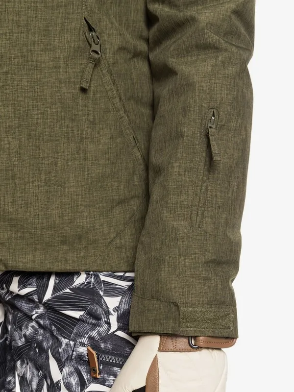 Anorak nieve ROXY con capucha mujer con impermeabilización Jet Ski Ref. ERJTJ03206 verde caqui