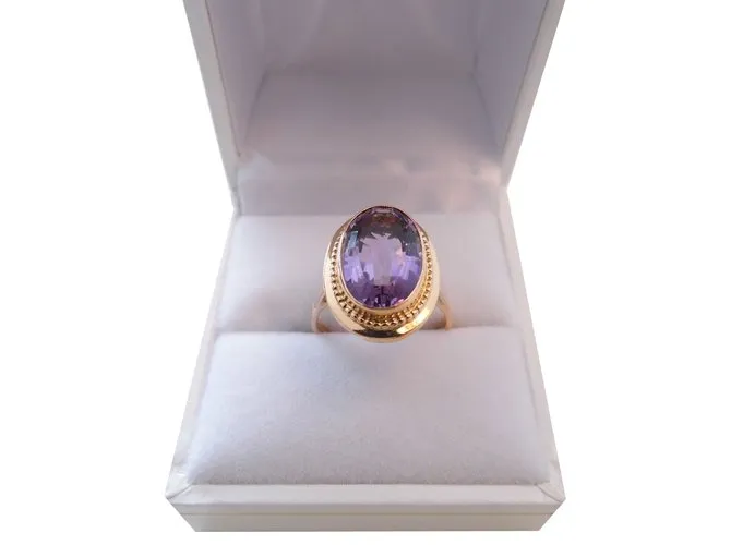 Autre Marque 750/000 anillo de oro con amatista Rosa 