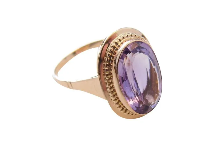 Autre Marque 750/000 anillo de oro con amatista Rosa 