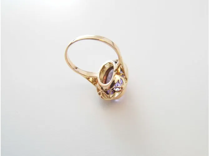 Autre Marque 750/000 anillo de oro con amatista Rosa 