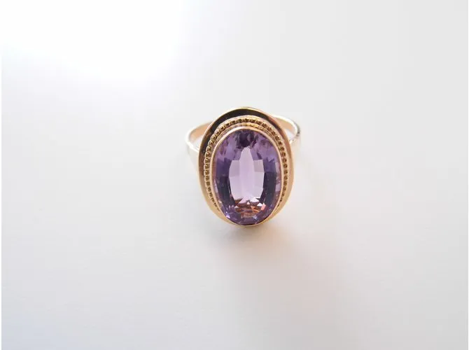Autre Marque 750/000 anillo de oro con amatista Rosa 