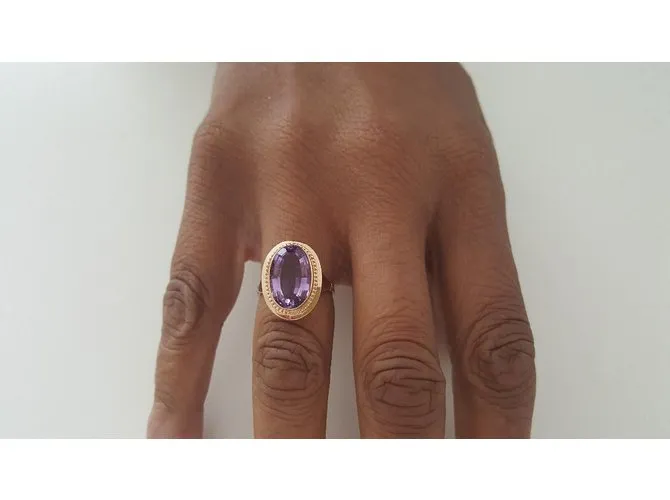 Autre Marque 750/000 anillo de oro con amatista Rosa 