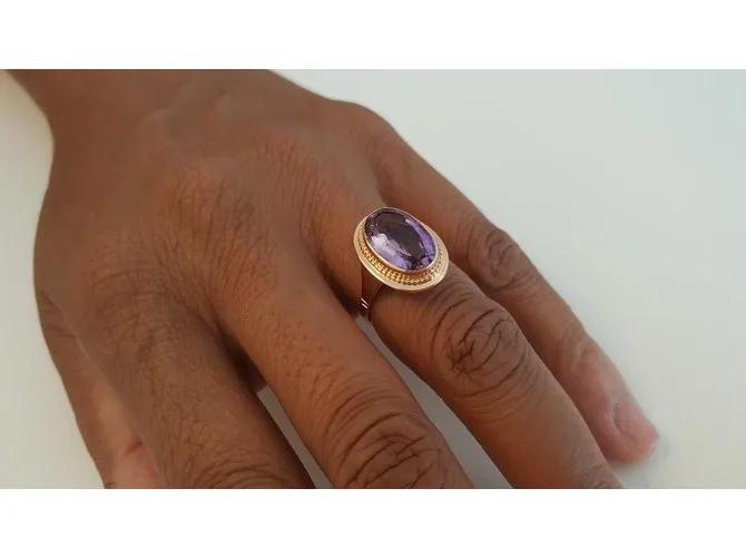 Autre Marque 750/000 anillo de oro con amatista Rosa 