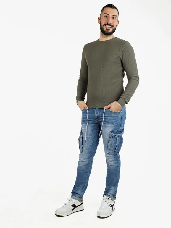 Baker'S Jersey de hombre de algodón con cuello redondo