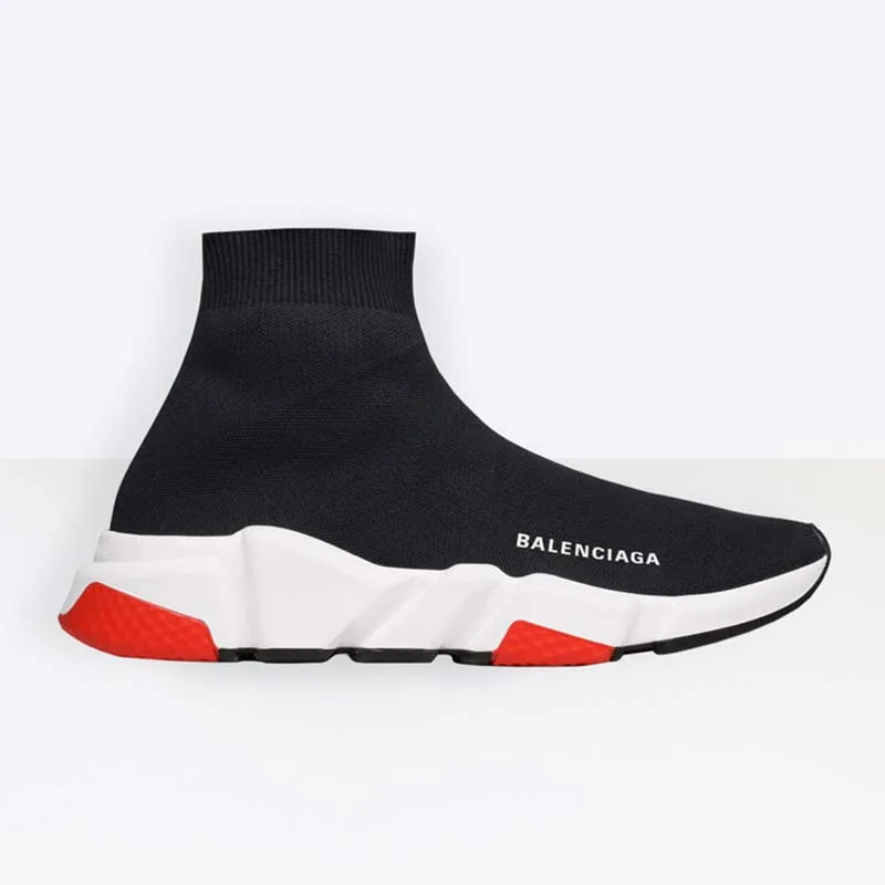 BALENCIAGA ZAPATILLAS SPEED ​​UNISEX DE PUNTO Y LOGO BALENCIAGAROJO