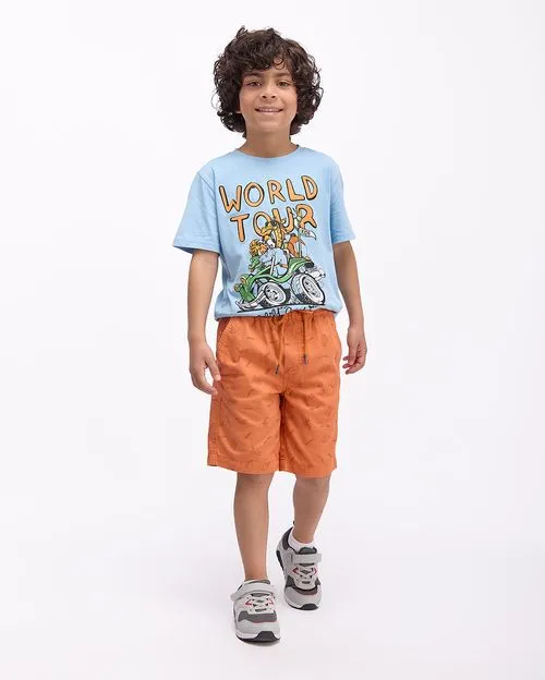 Bermuda Niño Pepe Print Naranja Papaya