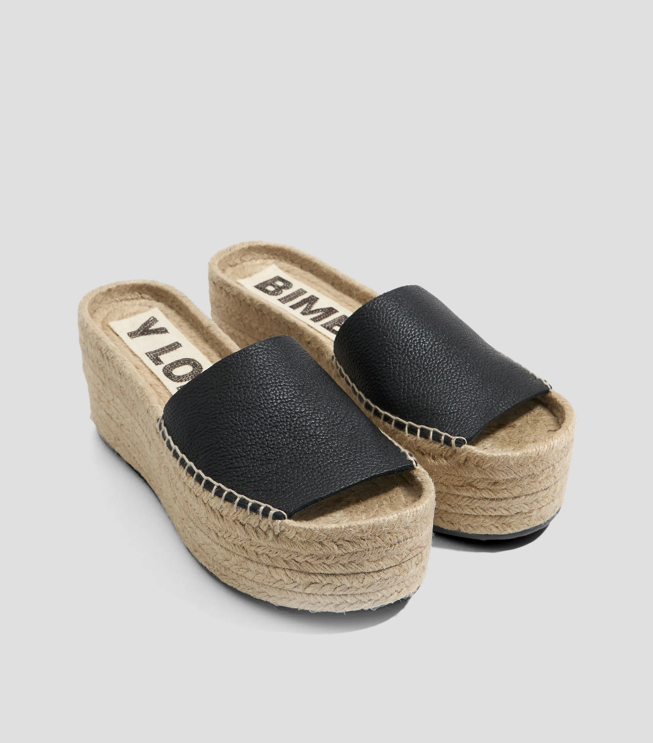Bimba y Lola Sandalias en piel con tacón medio de cuña y plataforma Mujer