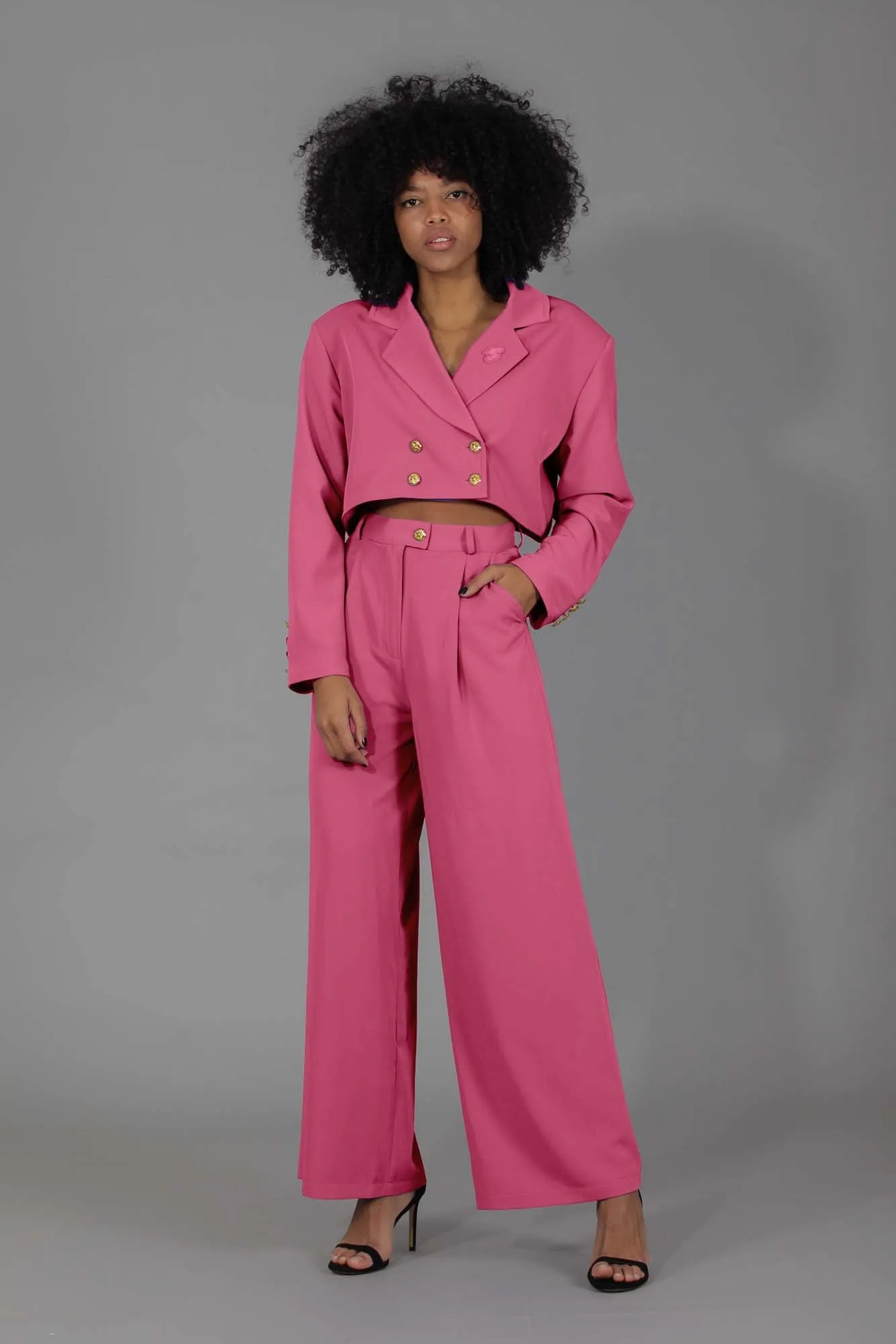Blazer cropped traje · ROSA ·