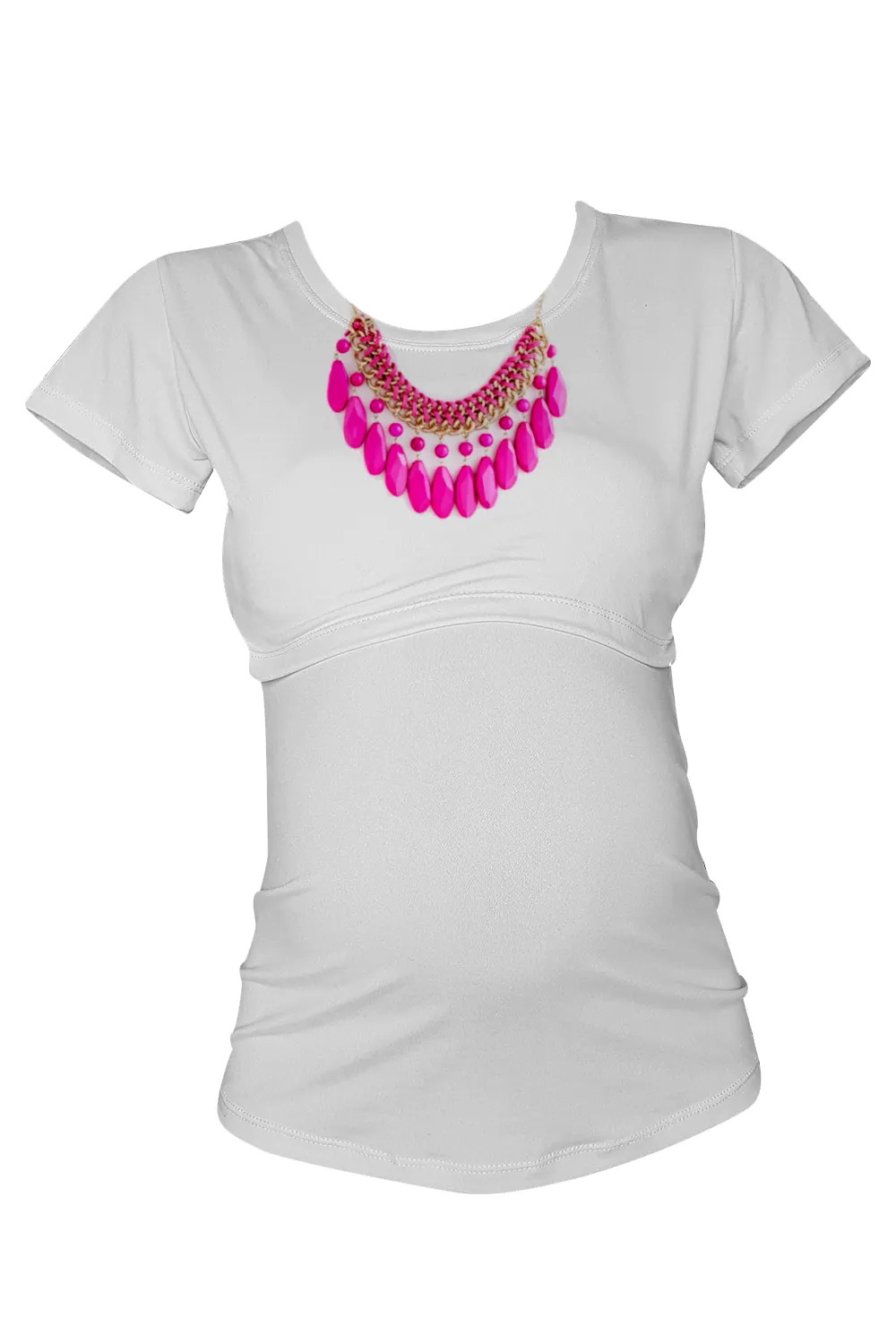 BLUSA MATERNIDADLACTANCIA MC ESTAMPADA. COLLAR FIUSHA