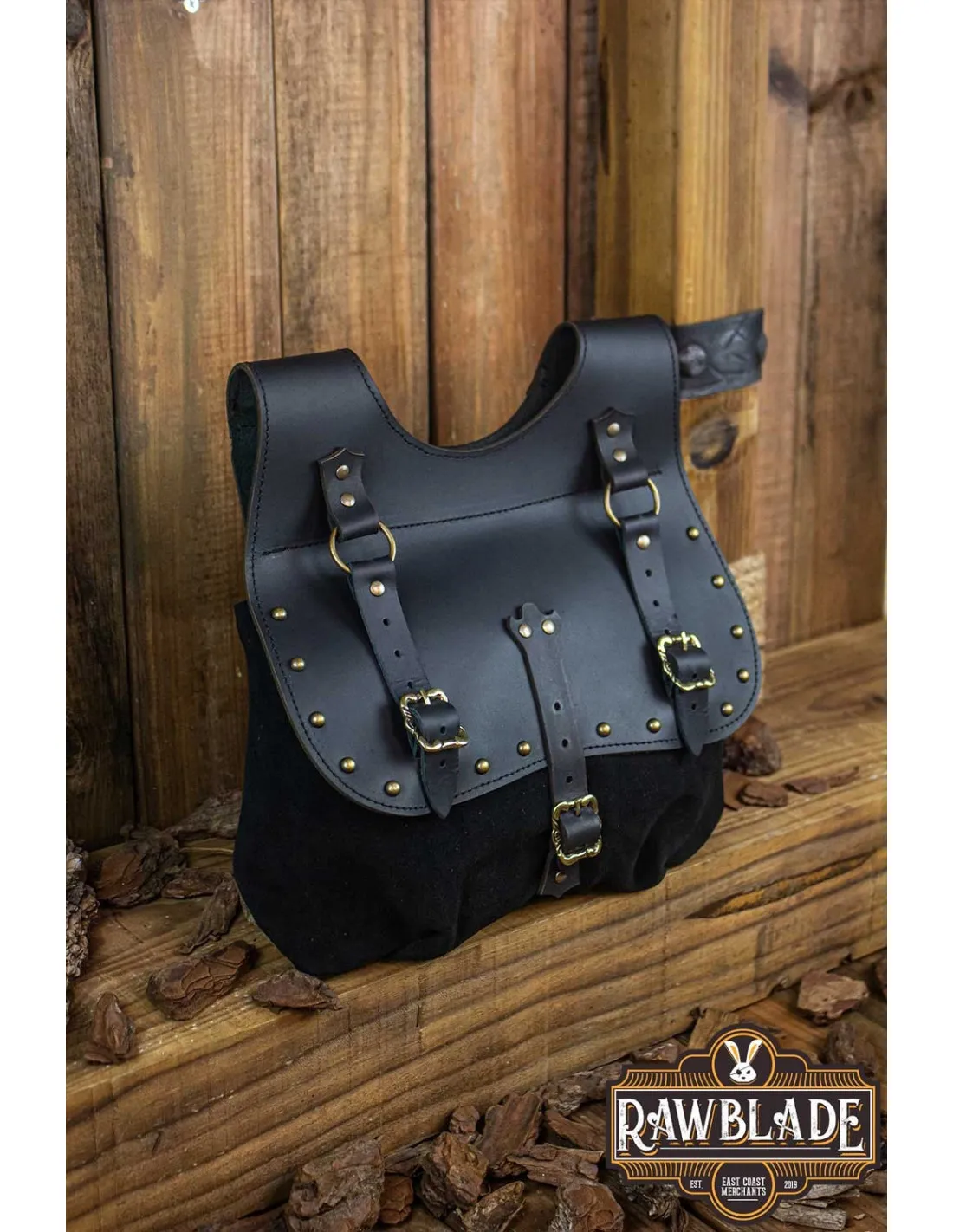 BOLSO MEDIEVAL AGOR GRANDE EN PIEL  NEGRO