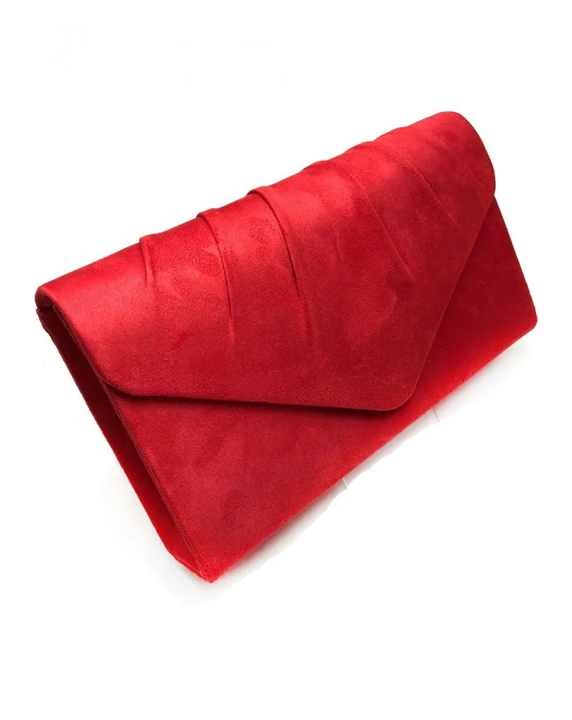 BOLSOS DE FIESTA ROJOS TIPO CARTERA SOLAPA PLIEGUE