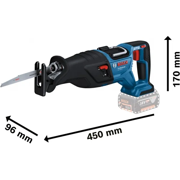 BOSCH  GSA 185LI  SIERRA SABLE CON 1 BATERíA, LIION, 18 V, 5 AH, 28 MM, CAJA DE PLASTICO