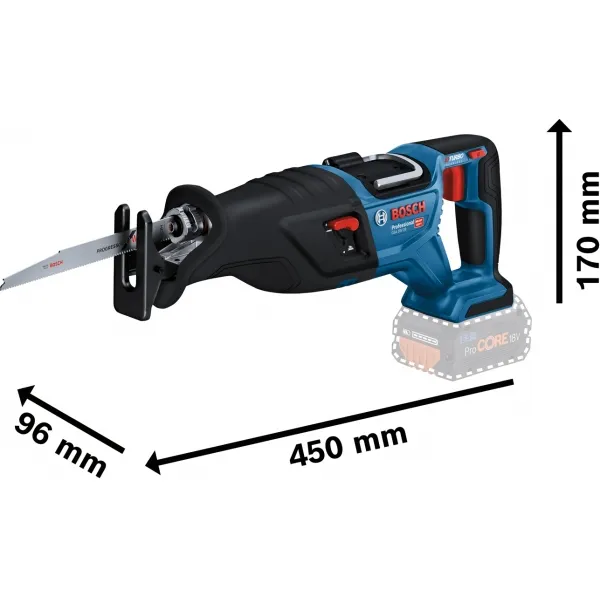 BOSCH  GSA 185LI  SIERRA SABLE CON 1 BATERíA, LIION, 18 V, 5 AH, 28 MM, CAJA DE PLASTICO
