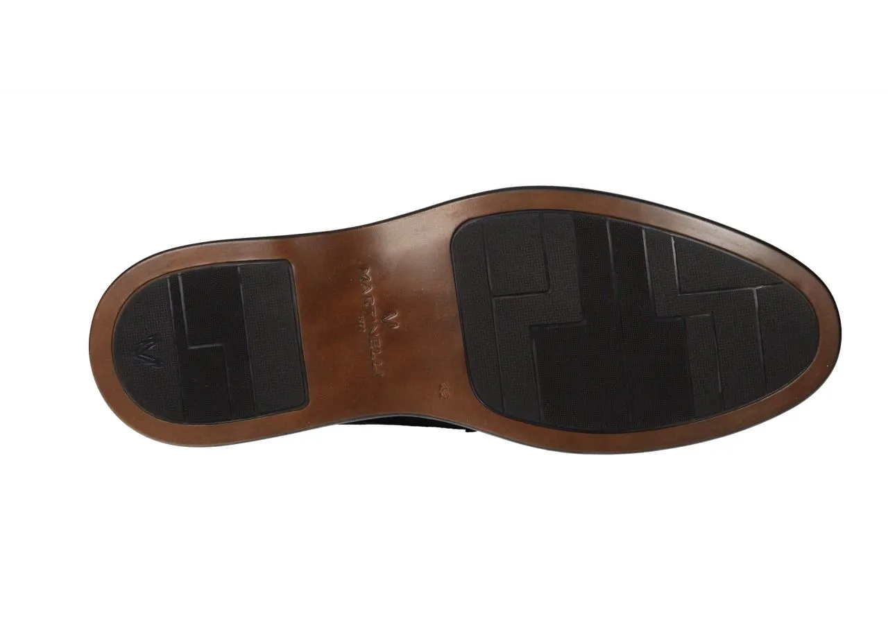 Bota Cordón  Nobuck Azul Cerco Cuero