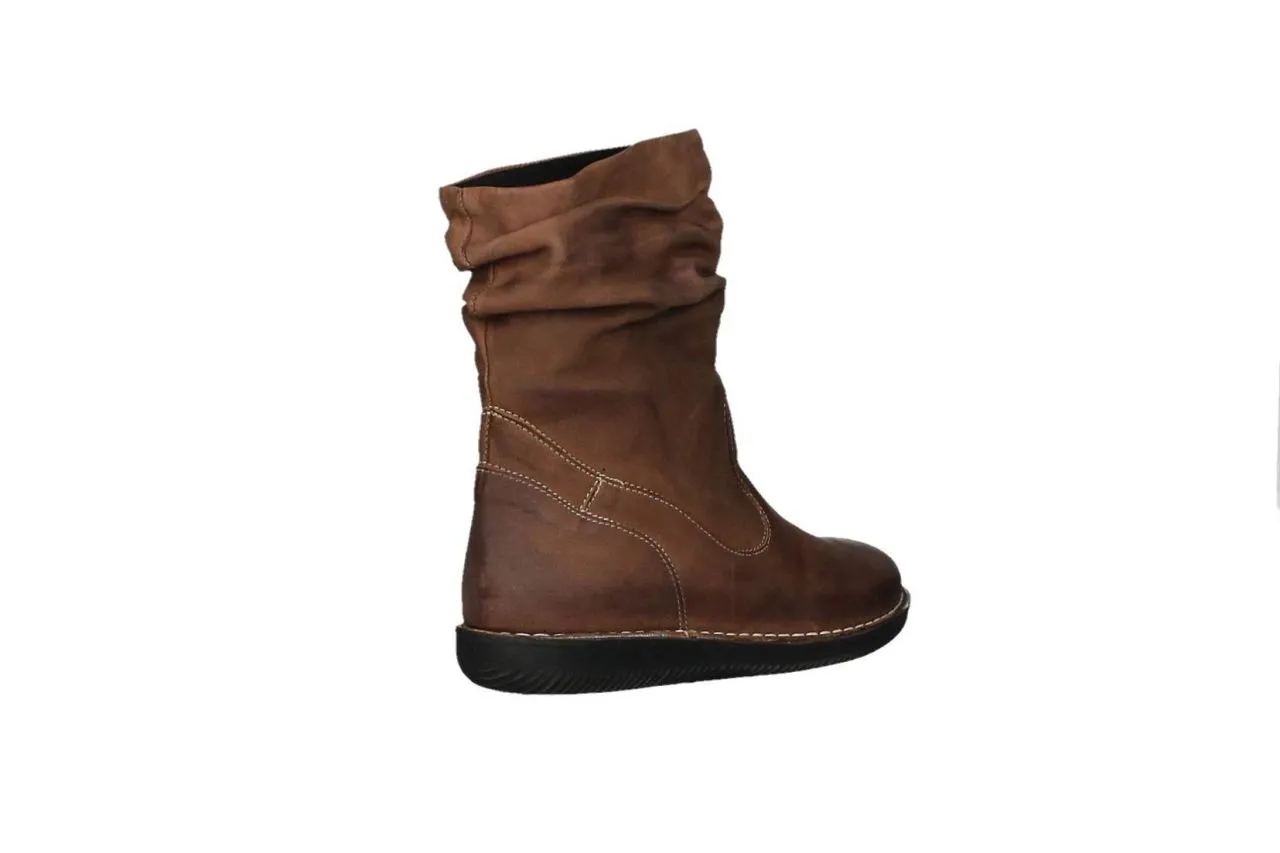 Bota Nobuck Cuero Ca#a Pliegues