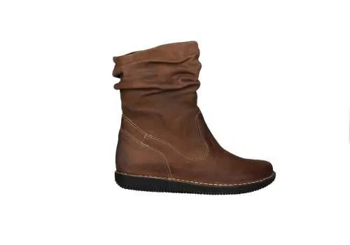 Bota Nobuck Cuero Ca#a Pliegues
