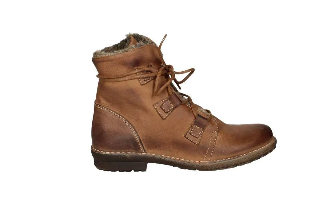 Bota Nobuck Cuero Cordon Cuello Pelo