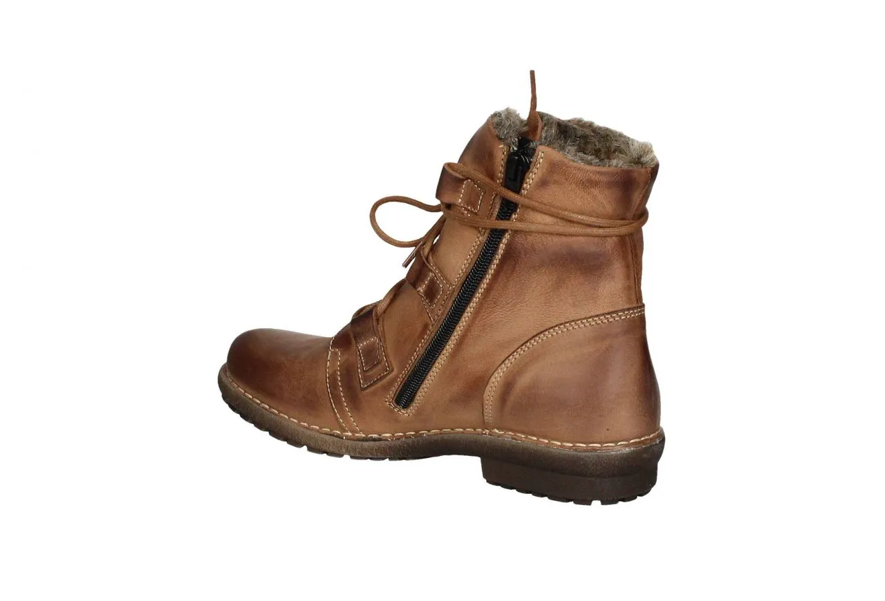 Bota Nobuck Cuero Cordon Cuello Pelo