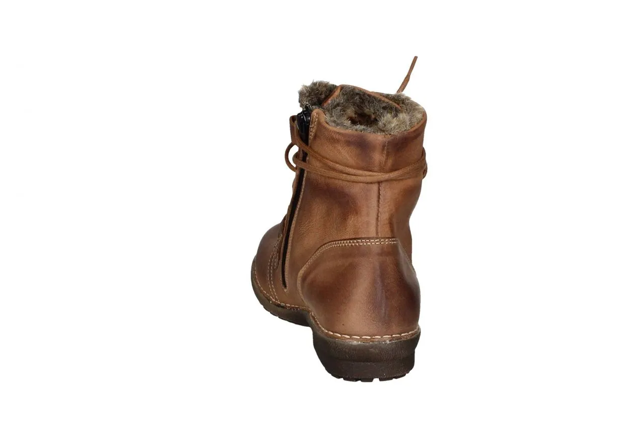 Bota Nobuck Cuero Cordon Cuello Pelo