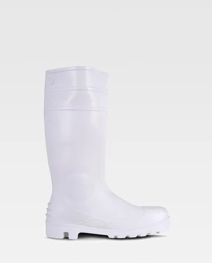 Bota pocera blanca, nitrilo/pvc puntera y plantilla de acero Blanco