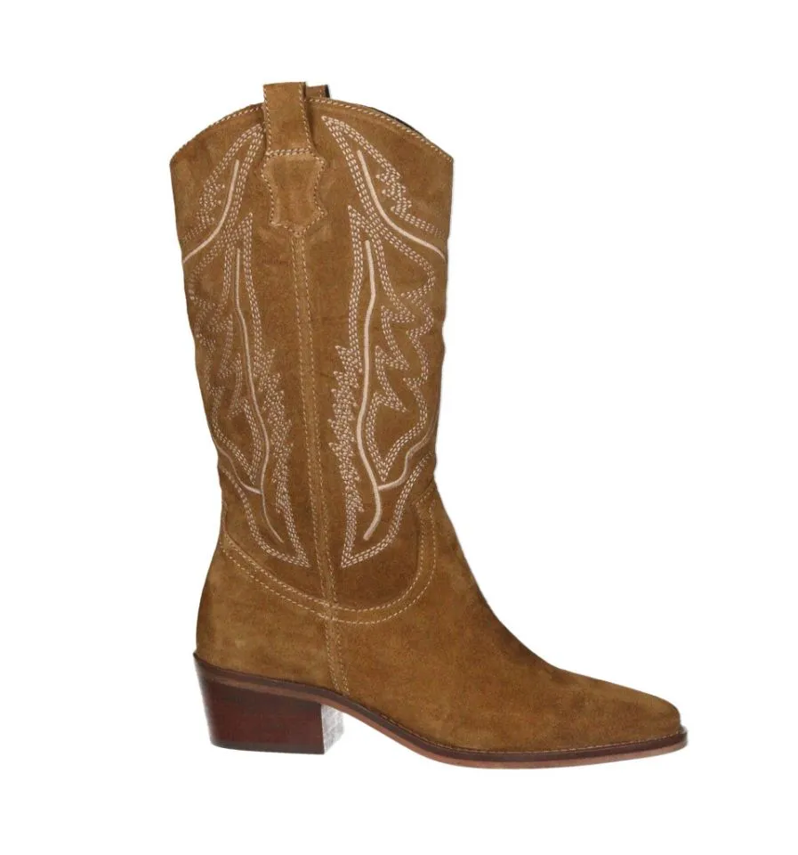 Bota Tejana Serraje Cuero Pespuntes CaÑa