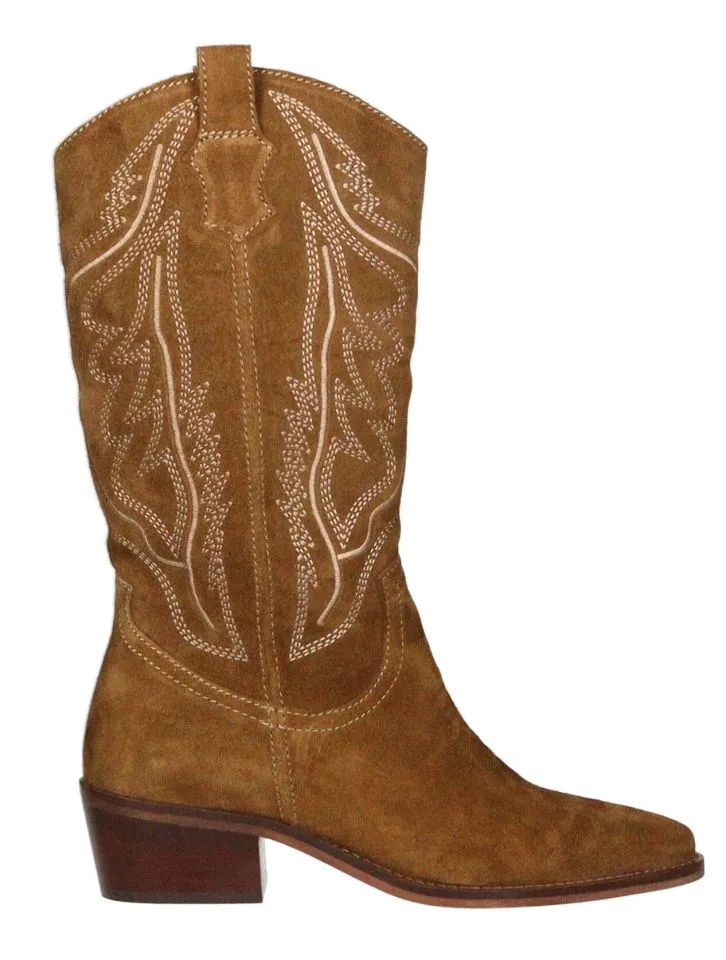 Bota Tejana Serraje Cuero Pespuntes CaÑa
