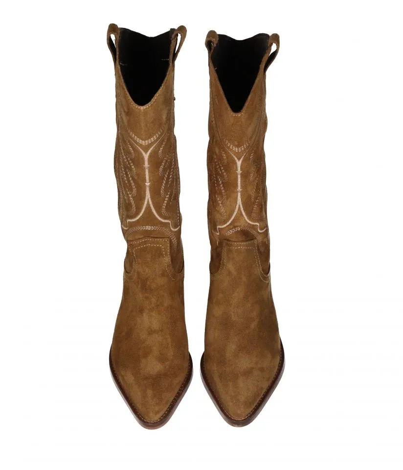 Bota Tejana Serraje Cuero Pespuntes CaÑa