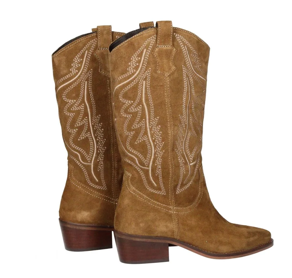 Bota Tejana Serraje Cuero Pespuntes CaÑa
