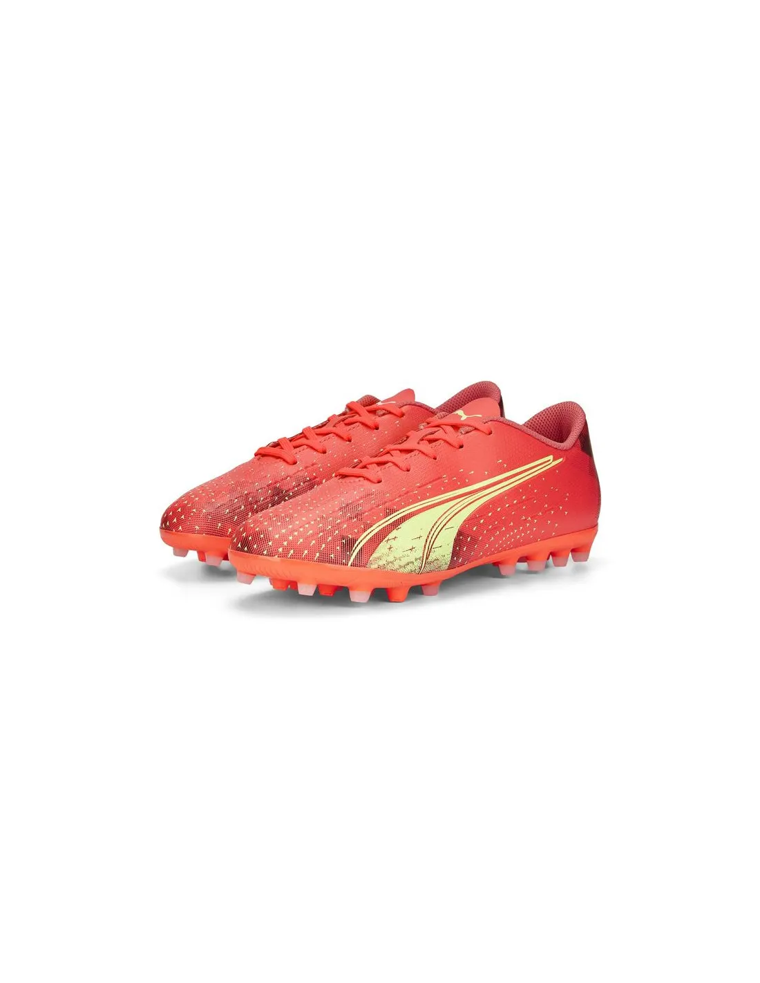 Botas de fútbol Puma Ultra Play MG rojo Infantil