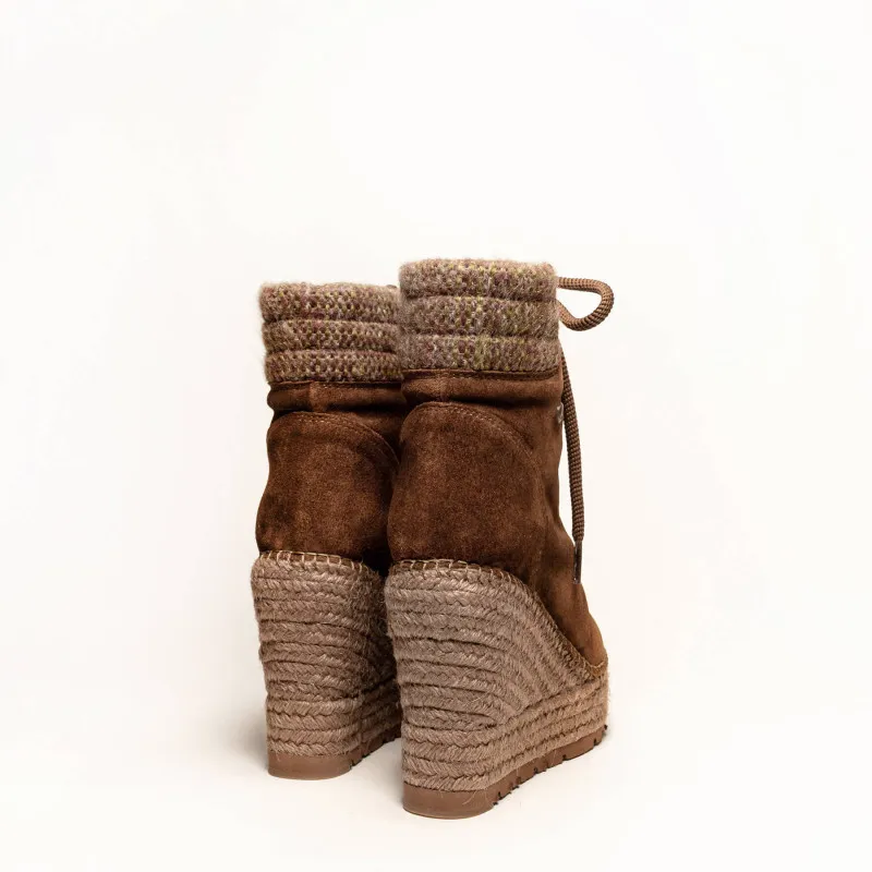 Botas Roble Cuña Alta Marrón