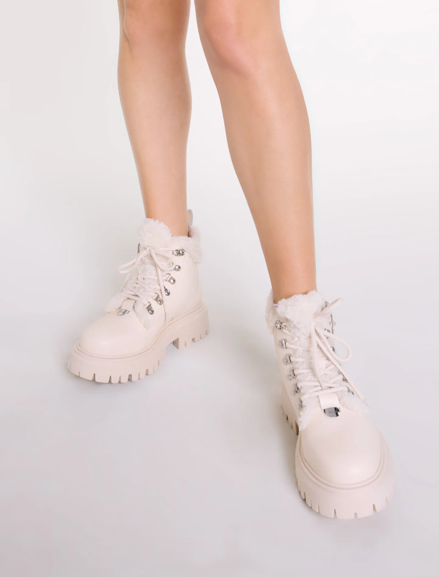 Botines chunky de pelo sintético