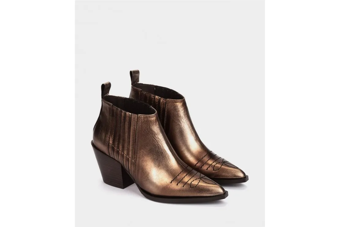 Botines de piel metalizada SUNRIVER 25531 Weekend Pedr Miralles