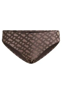 Braguita de bikini con monograma en jacquard y logo metálico