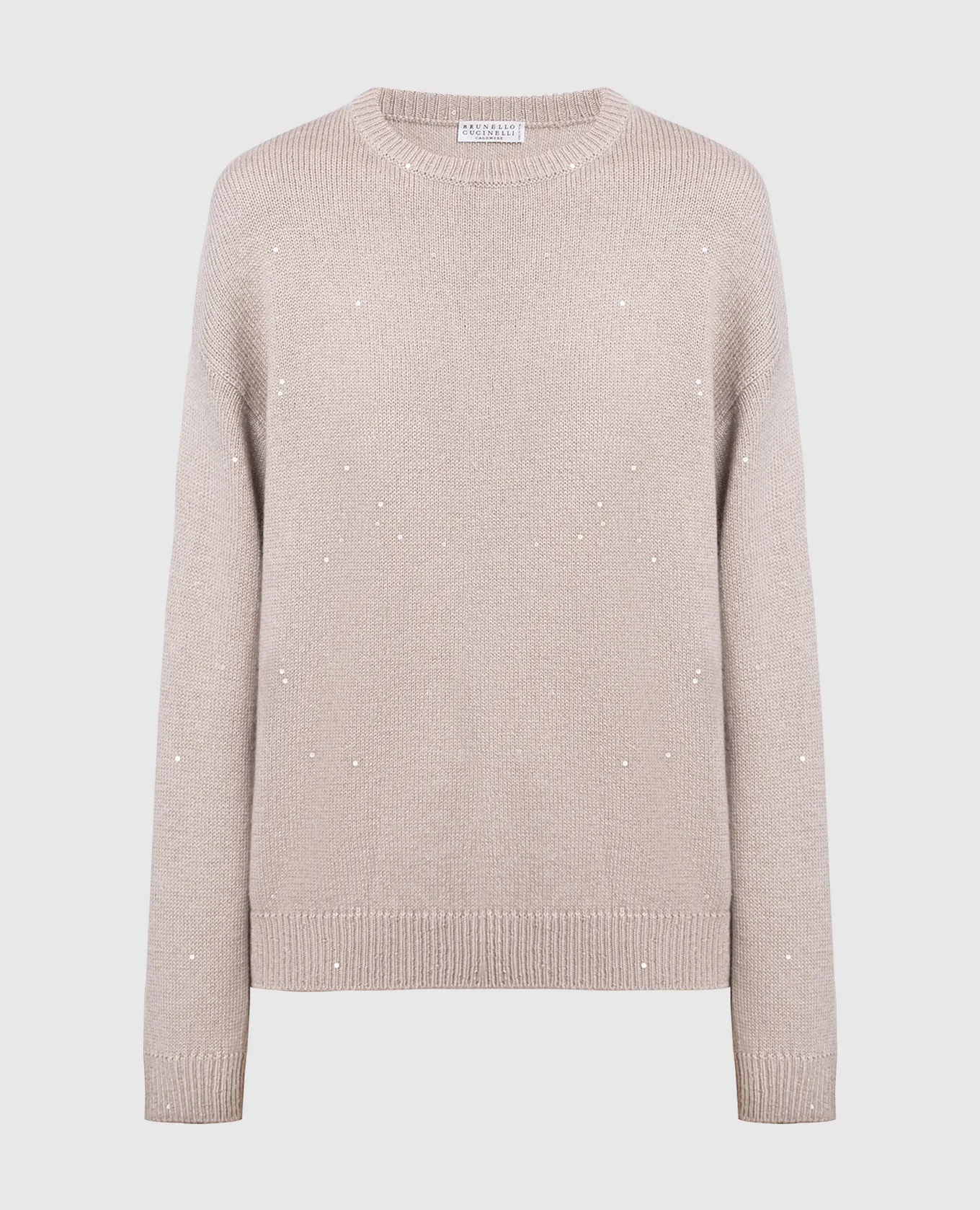 Brunello Cucinelli Beige cashmere and silk jumper with sequins