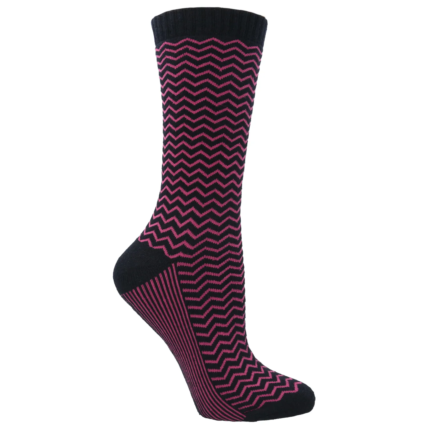 Calcetin Algodón Mujer Heavy Zigzag Azul Hush Puppies