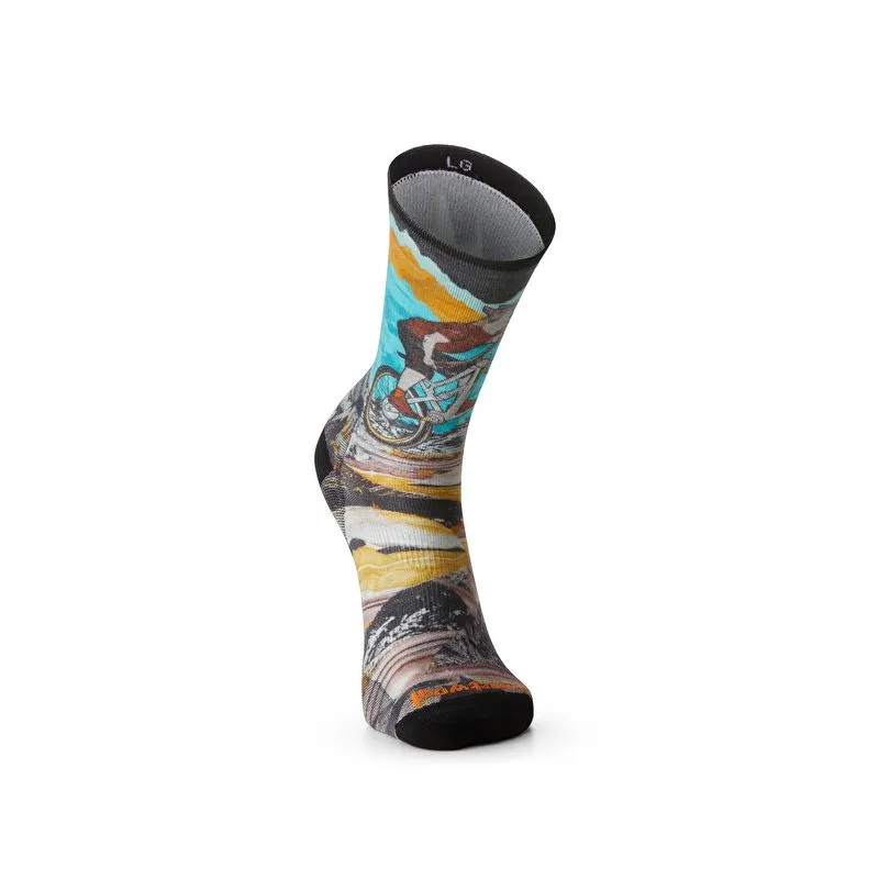 Calcetines bici Smartwool Zero Cushion Crew Wolf Print (Multicolor)