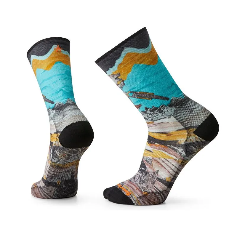 Calcetines bici Smartwool Zero Cushion Crew Wolf Print (Multicolor)