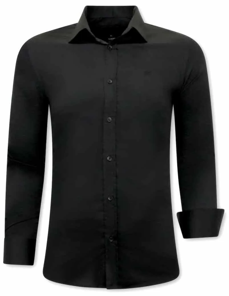 CAMISA CLASICA HOMBRE   3078   NEGRO