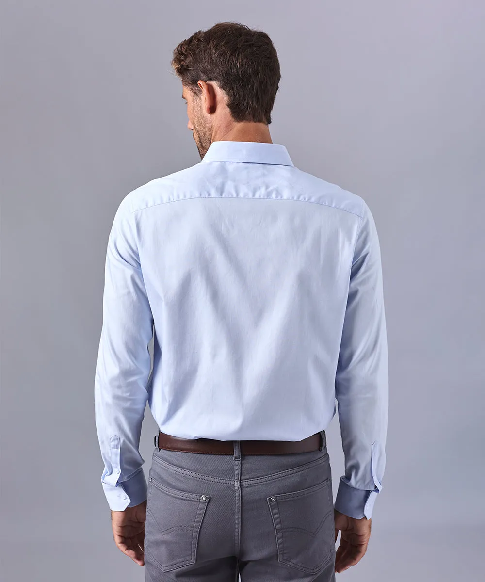 CAMISA MANGA LARGA DE VESTIR C. SPREAD CELESTE OI24
