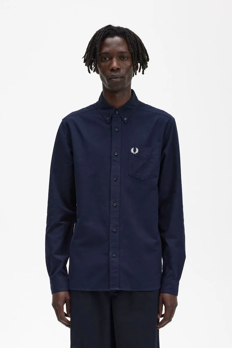 CAMISA OXFORD AZUL MARINO DE FRED PERRY  GRIS