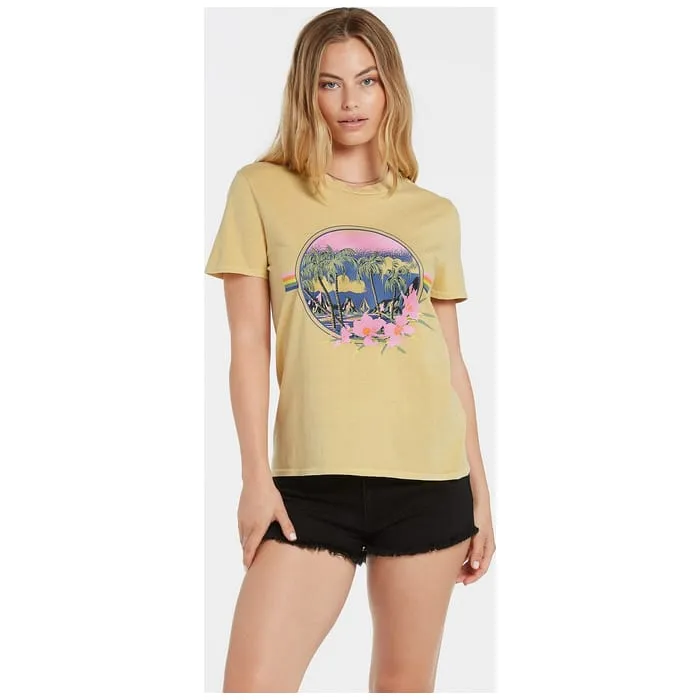 CAMISETA CORTA VOLCOM MUJER MANGA CORTA BOLSILLO LOCK IT UP TEEWHEAT REF. B3512200_WHE MOSTAZA